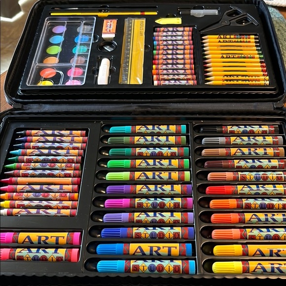Art Studio Case Colorful Art Set with Markers and Crayons - Picture 1 of 6